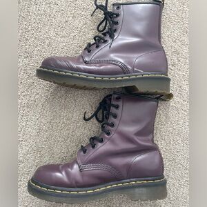 Dr. Martens 1460 Women's Smooth Leather Lace Up Boots in Purple, Size 7
